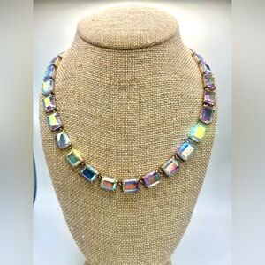 J. Crew Iridescent Multicolor Crystal Necklace